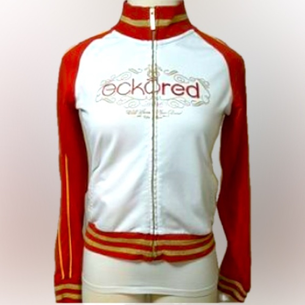 ECKO RED Bomber jacket red white gold lettering